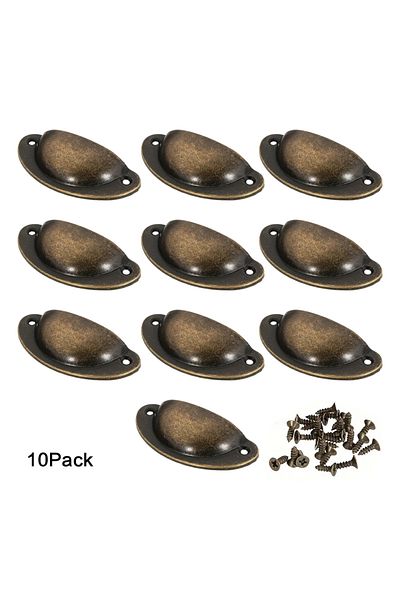 Choice 10pcs 10 pcs, Rustic Chic Antique Style Recessed Metal Pull Handles - Ergonomic Grip, Easy Installat
