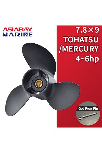 Choice Outboard Propeller For Tohatsu Mercury Mariner 4hp 5hp 6hp 7.8*9 Boat Aluminum Alloy Screw 3 Blad...