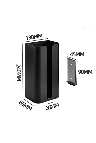 Choice حاوية تخزين مغناطيسية سوداء مثبتة على الحائط بدون ثقب وموزع أكياس قمام...