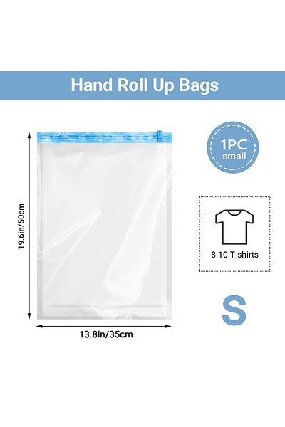 Choice Show in Picture 1PC S 5 Packs Roll-up Storage Bags, Travel Compression Bags Reusable Space Saver Bag