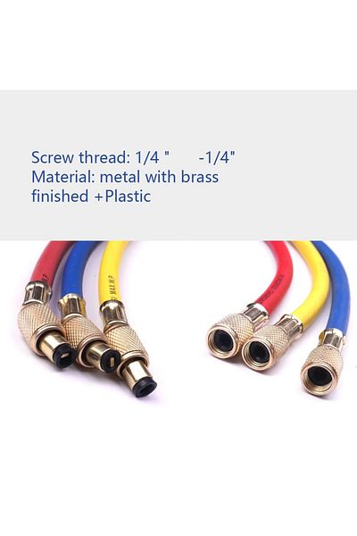 Choice 3M 3M/118inch 3PCS Refrigerant Charging Hose Set (2500~500) PSI AC Fits HVAC Air Condition Refrigera