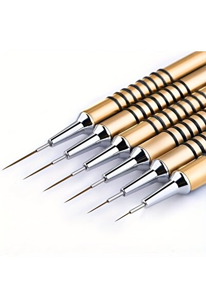 Choice مجموعة فرش رسم الأظافر الذهبية المكونة من 6 قطع، فرشاة تصميم الأظافر، ...