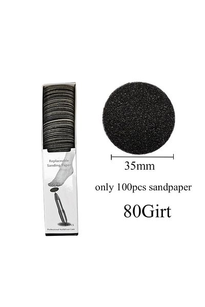 Choice 80grit 35mm 100pcs 35mm Replaceable Sandpaper Pedicure Tools Manicure Pedicure 3/32'' Disk Foot Dead