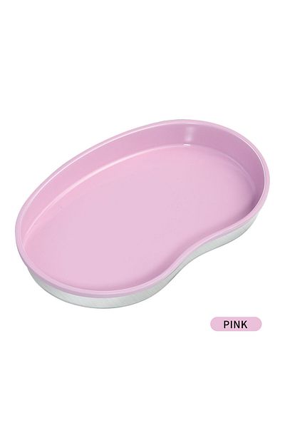 Misscheering Pink 1Pcs Pink Stainless Steel Cosmetic Storage Tray Nail Art Equipment Plate Tools Dental&False Nai
