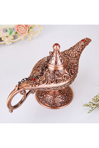 Choice Red Bronze Large size Colorful Metal Genie Magic Lamp Retro Wishing Oi...