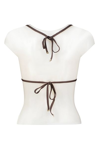 Michael Kors Women Padded Brand Logo Bikini Top, Brown