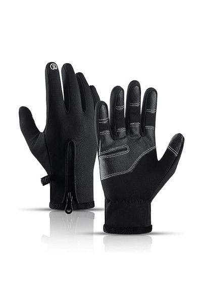 Choice M Black Winter Warm Gloves Men Women Touch Screen Waterproof Windproof Non-Slip Grips Glove for Cycl