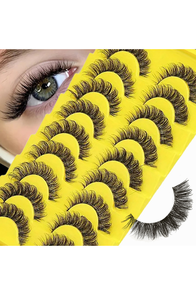 Choice1 10 pairs Fluffy Wispy Curly Natural Volume Thick Faux Mink Lashes - E...