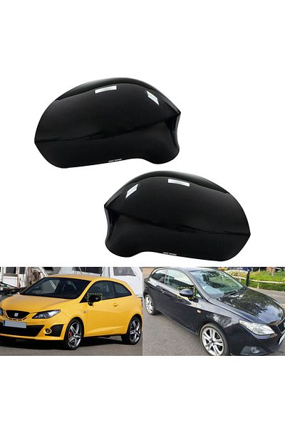 Choice For Seat Ibiza 6J MK4 08-17 Gloss Black Door Wing Mirror Cover Caps Left + Right