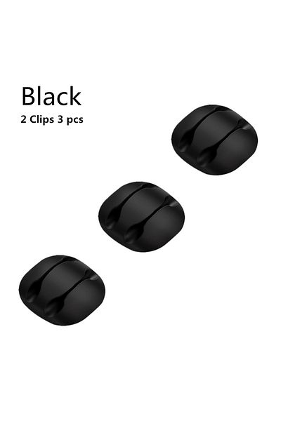 Choice 2 clips - 3Pieces Silicone USB Cable Organizer USB Charging Cable Winder Desktop Tidy Management Cli