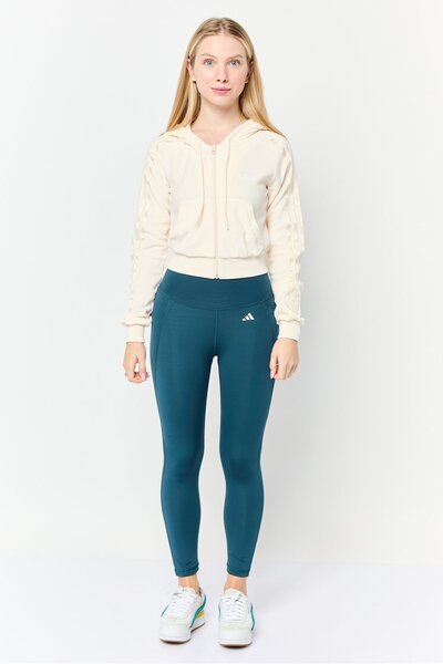 adidas Women Sportswear Fit Long Sleeves Outdoor Hoodie, Cream