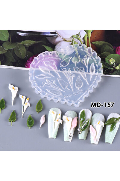 Choice MD-157 قالب سيليكون لنحت الأظافر على شكل زهرة وردية ثلاثية الأبعاد لتز...