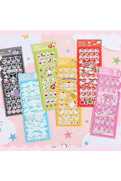 Choice 6Sheet 6Sheet Kawaii Sanrio Stickers Hello Kitty Kuromi My Melody Cinnamoroll Decals Anime Hand Acou