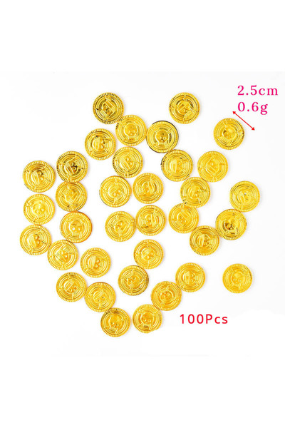 Choice 100pcs 50/100Pcs Pirate Gold Coins Plastic Fake Treasure Coins Props H...
