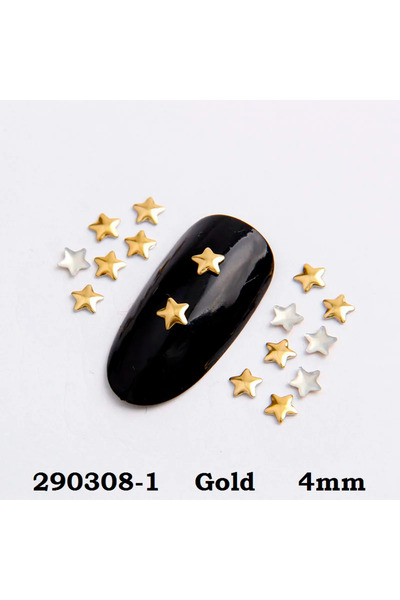 Choice 590 قطعة ذهبية 3 مم/4 مم/5 مم نجمة خماسية ذهبية/فضية، مسمار تثبيت ساخن...