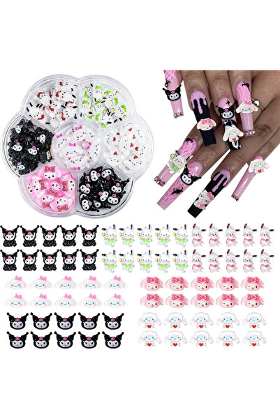 Choice مجموعة (70 قطعة) 70 قطعة من زينة أظافر كاواي من القماش على شكل هالو كي...