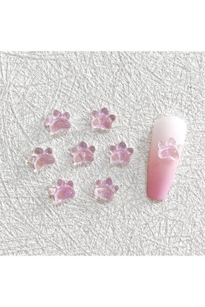 NAILFYOU 20pcs 20pcs Japanese Kawaii Glitter Cat Claw Nail Art Charms Transpa...