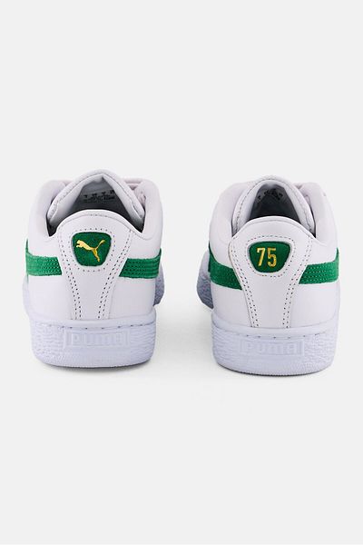 Puma Kids Boy Basket Classic 75Y Lace Up Outdoor Shoes, White/Green