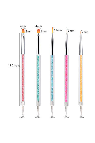 Choice1 02 5/20 قطعة فرشاة فن الأظافر، رأس تصميم، رسم، نحت، قلم تنقيط، بطانة ...