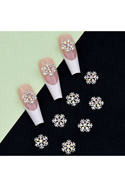 Choice 10 قطع من زينة أظافر ندفة الثلج من أحجار الراين الفضية والذهبية المعدن...