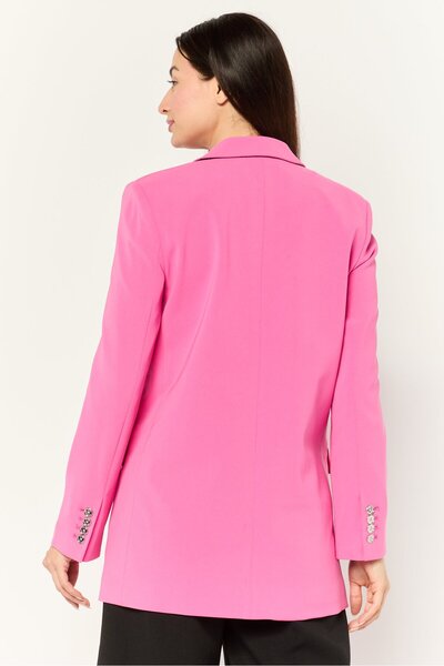 Michael Kors Women Regular Fit Solid Semi Formal Blazers, Pink