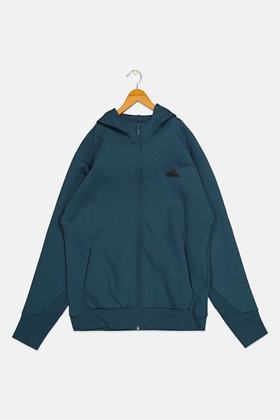 adidas Kids Boy Hooded Long Sleeve Outdoor Sweatshirt, Teal