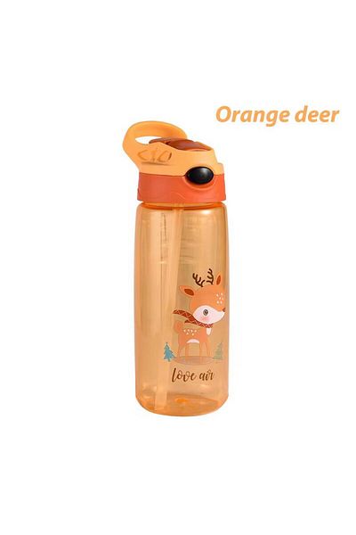 Choice 500ml Orange deer 500ml Kids Water Bottle With Straw BPA Free Children Drinking Healthy School Cup