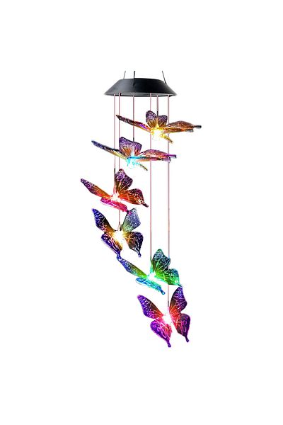 Choice Multi-colored Butterfly Solar Wind Chime Light 120mah Multicolor Light Waterproof Chandelier With Be