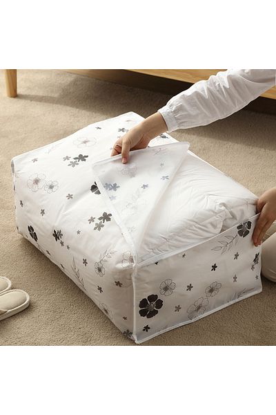 Choice 55x36x20cm Random 1pc Peva Printed Waterproof And Dust-Proof Quilt Storage Bag, Collapsible And Easy