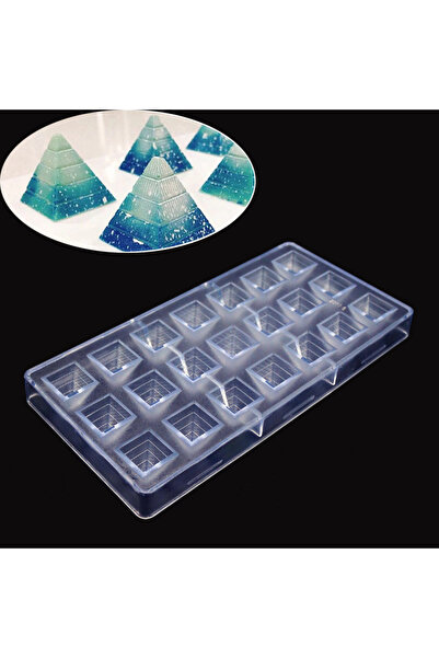 Choice قالب شوكولاتة بلاستيكي على شكل هرم، 24 نمطًا متاحًا، على شكل كعكة ماسي...