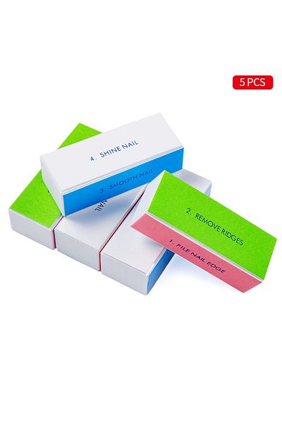 Choice 5PCS SET 5/10pcs Nail Buffer Block 4 Step Colorful Buffing Block Shine Polishing Nail File Manicure