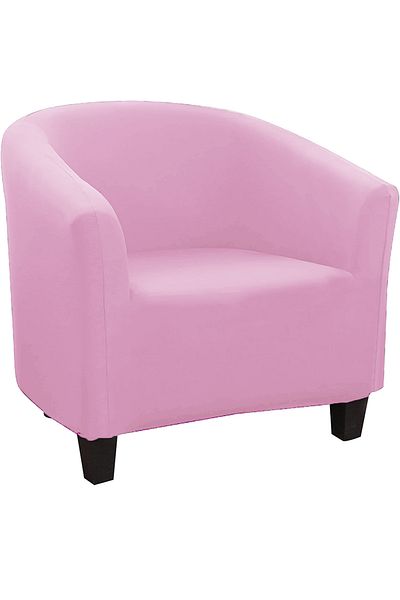 Choice Light Pink Stretch Club Chair Slipcover Spandex Barrel Chair Covers Printed Tub Living Room Armchair