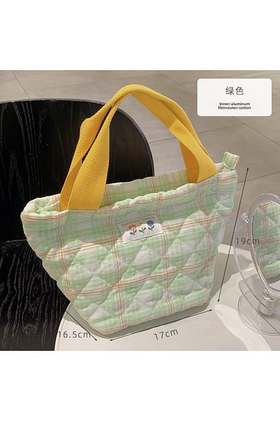 Choice JK Green Student insulated lunch box bag handbag thickeneded aluminum foil office worker hand lunch