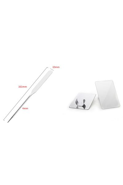 Choice ACE820 2PC Stainless Steel Palette Tray Mixing Rod Set Makeup Toner Spatula Mixing Stick Foundation