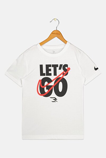 Nike 3Brand by Russell Wilson Kids Boy Sportswear Fit Graphic Print Outdoor T-Shirt, White