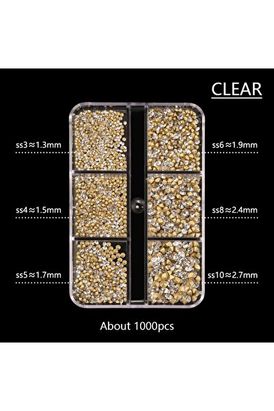 Choice 1000 قطعة من أحجار الراين الكريستالية الشفافة لتزيين الأظافر ذات القاع...