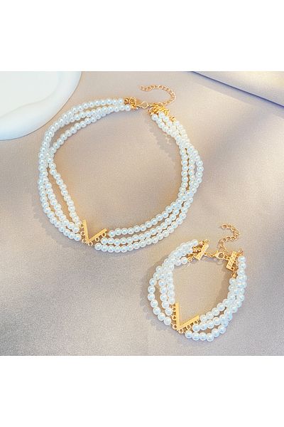 Choice Picture Color New Multi-layer Pearl Jewelry Suit Women's Ins Style European And American Creative De