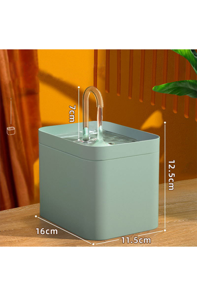 Choice نافورة مياه للقطط خضراء بمقبس أوروبي سعة 1.5 لتر، فلتر تلقائي، USB، وع...