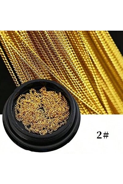 Choice 1M-1mm-Gold 1M 1mm Metal Flat Chain Gold Silver Studs Nail Art Decorat...