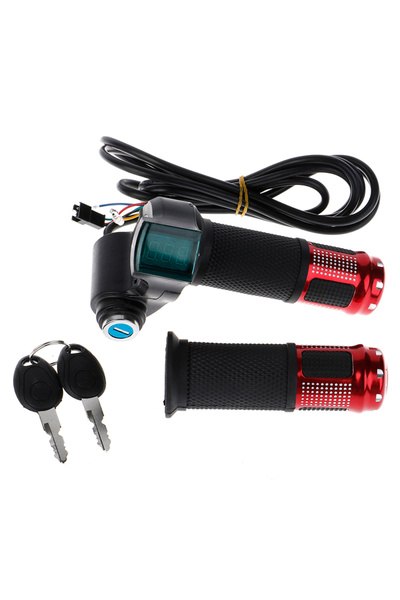 Choice1 مقبض تسريع عالمي للدراجات الكهربائية باللون الأحمر مع شاشة LCD أو مقب...