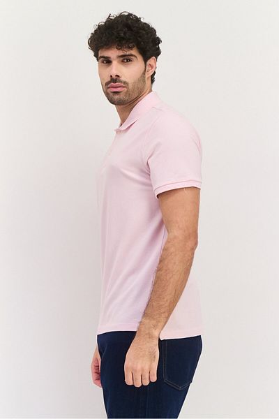 GAP Men Regular Fit Plain Short Sleeves Polo, Pink