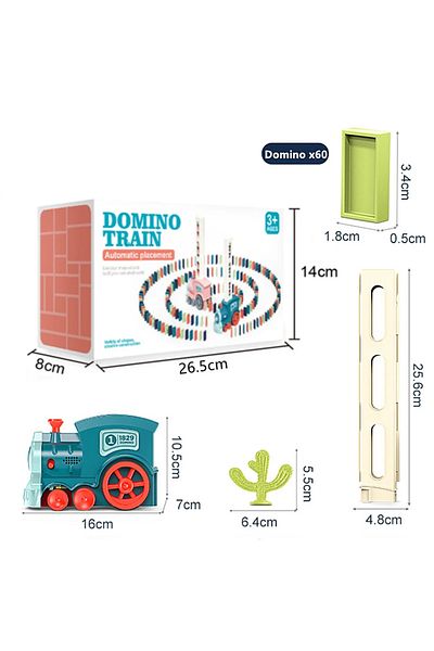 Choice 60pcs Blue Box Children's Domino Train Car Audio And Lighting Automatic Laying Brick Colored Domino