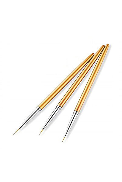 Choice 3 قطع من فرشاة رسم أظافر فرنسية مخططة من الأكريليك باللون الأصفر، أطرا...