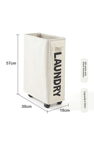 Choice Creamy-white-Pulley type Yoga mat storage basket fabric foldableing storage laundry basket dirty clo