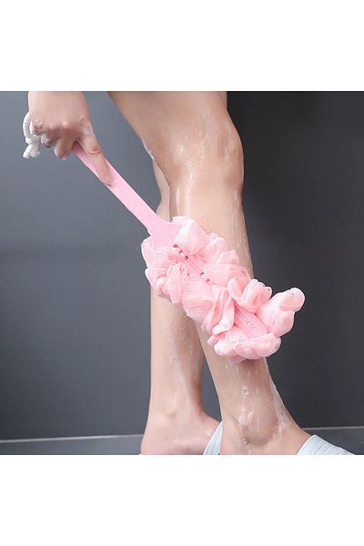 Choice Beige Long Handle Back Brush Body Scrubbers Shower Hanging Body Brush Sponges Soft Mesh Bath Shower