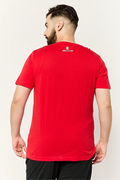 Scuderia Ferrari Men Sportswear Fit Short Sleeve Running T-Shirts, Red