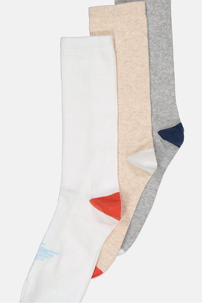 Dockers Men 3 Pairs Brand Logo Crew Socks, Multicolor