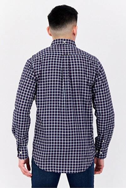 Gant Men Regular Fit Grid Pattern Long Sleeves Casual Shirt, Multicolor