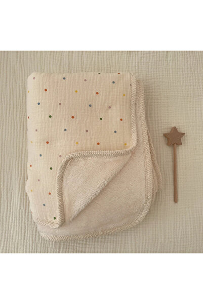 Choice1 بطانية أطفال شتوية منقطة مقاس 90×130 سم لحديثي الولادة مصنوعة من الصو...