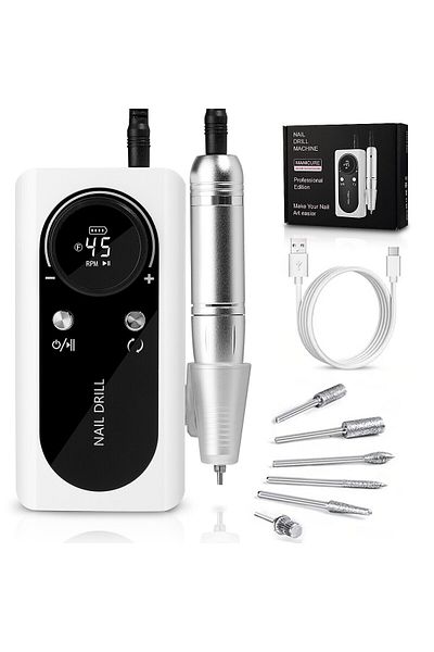 Choice White 45000rpm Nail Drill Machine Electric Portable Nail File Rechargeable Nail Sander For Gel Nails
